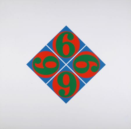 Sérigraphie Indiana - Four Sixes, 1969 - hand-signed