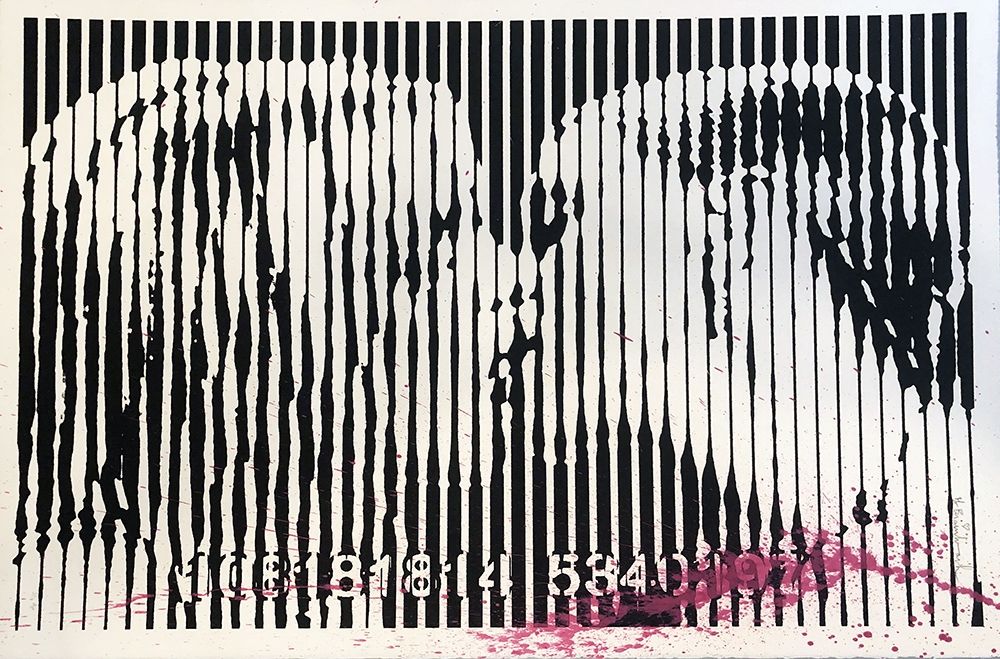 Sérigraphie Mr Brainwash - Freedom Kiss (Pink Splash)