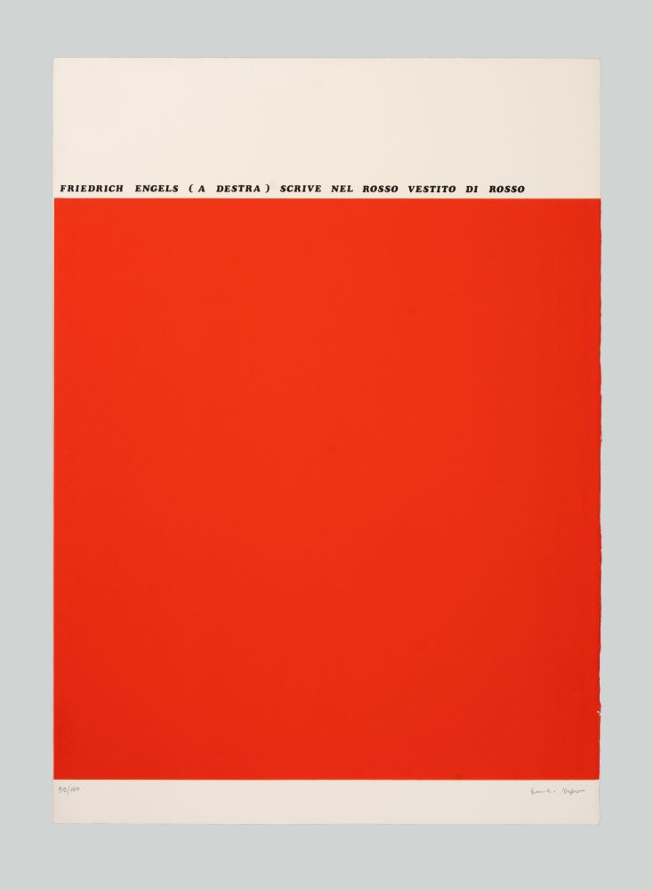 Sérigraphie Isgro - Friedrich Engels (a destra) scrive nel rosso vestito di rosso