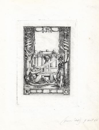 Gravure Meryon - Frontispice pour le catalogue de l'oeuvre de Thomas de Leu