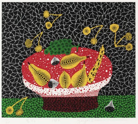 Sérigraphie Kusama - Fruits by Yayoi Kusama is a screenprint 