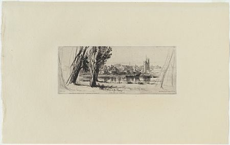 Gravure Haden - Fulham on the Thames, in 