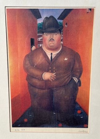 Lithographie Botero - Fumador de cigarrillos