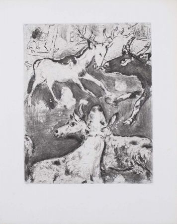Eau-Forte Et Aquatinte Chagall - Fábula de La Fontaine