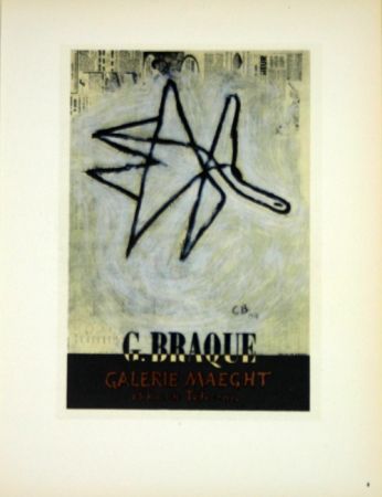 Lithographie Braque - G Braque  Galerie Maeght  1956