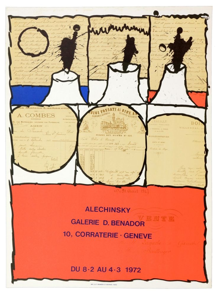 Affiche Alechinsky - Galerie D. Benador, Genève