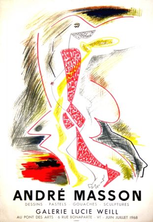 Lithographie Masson - Galerie Lucie Weill 1968