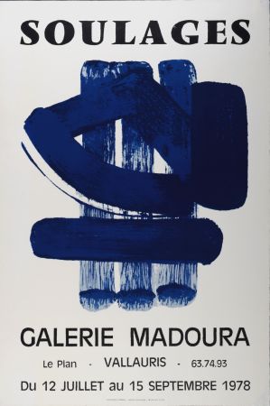 Lithographie Soulages - Galerie Madoura 1978 - Scarce!