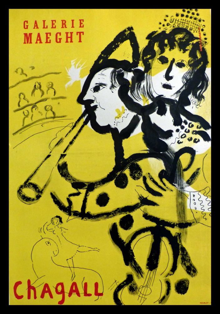 Affiche Chagall - GALERIE MAEGHT LE CLOWN MUSICIEN 