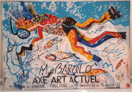 Lithographie Barcelo - Galeríe Axe Art Actuel - Toulouse 1983