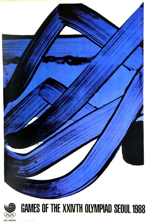 Affiche Soulages - Games of The XXIV  Olympiad  Seoul 1988