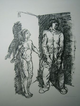 Lithographie Schinnerer - Gefangener (Prisoner)