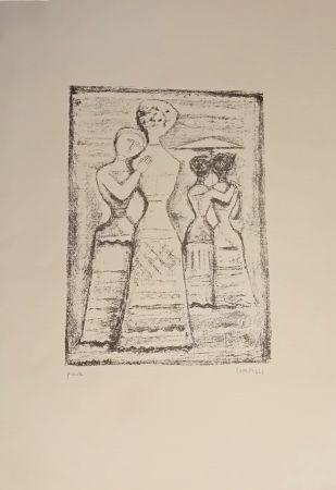 Lithographie Campigli - Gelosia (da le liriche di Saffo)