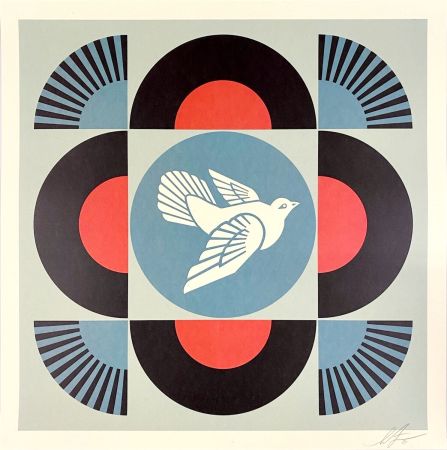 Lithographie Fairey - Geometric Dove (Black)