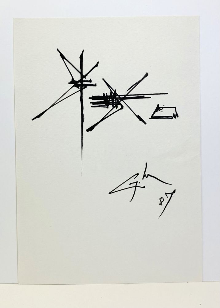 Aucune Technique Mathieu - Georges Mathieu (1921-2012). Dessin à l'encre. 1987. 