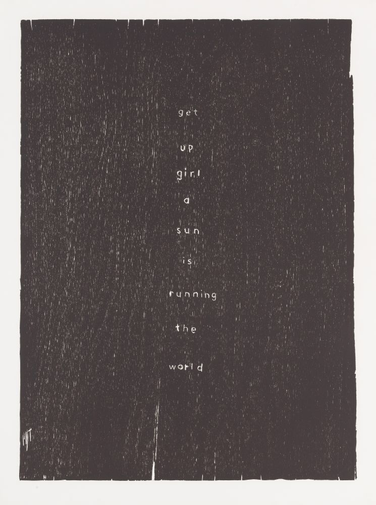 Gravure Sur Bois Rondinone - Get up girl a sun is running the world