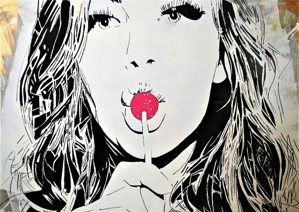 Sérigraphie Darbon - GIRL WITH THE LOLLIPOP