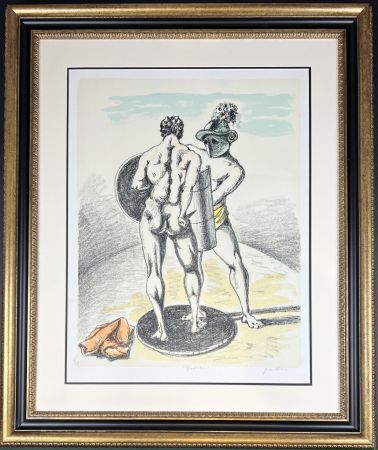 Lithographie De Chirico - Gladiatori 