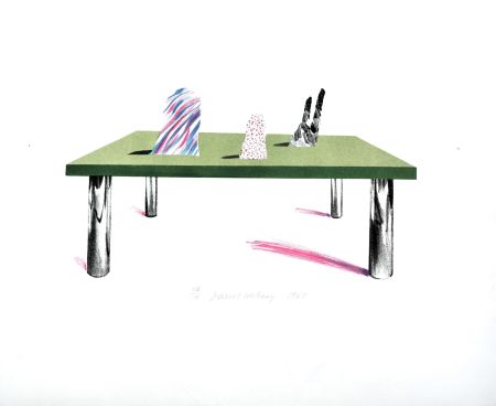 Lithographie Hockney - Glass Table with Objects