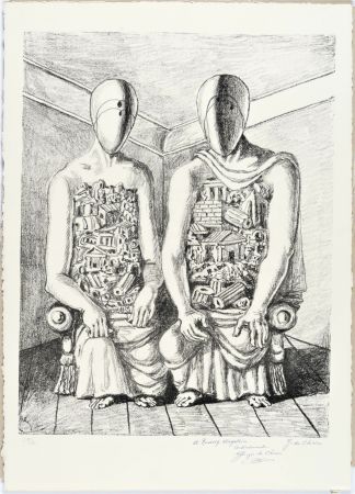 Lithographie De Chirico - Gli Archeologi V