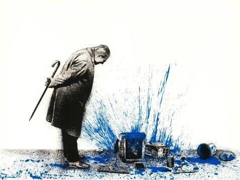 Sérigraphie Mr Brainwash - Glitch - Blue, 2018  