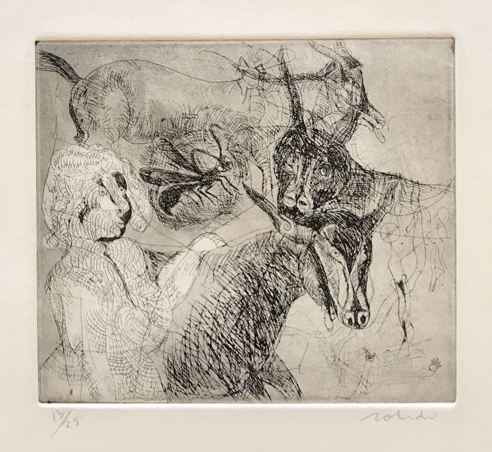 Gravure Toledo - Goats with Woman 