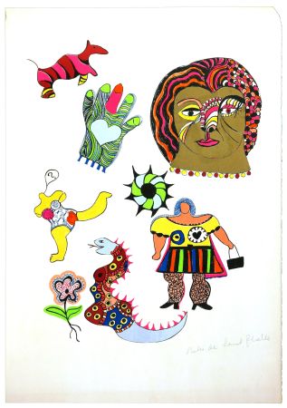 Lithographie De Saint Phalle - Golden Head