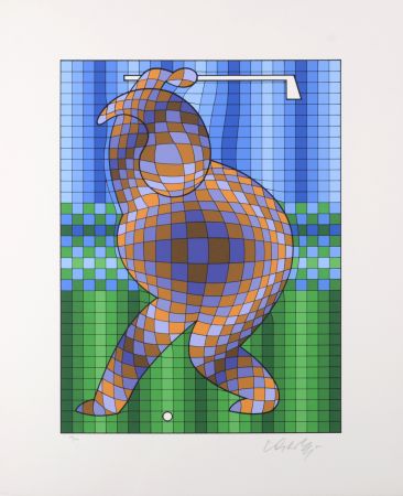 Sérigraphie Vasarely - Golf, 1980 - Hand-signed!