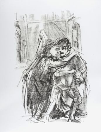 Lithographie Kokoschka - Goneril and Edmund, 1963