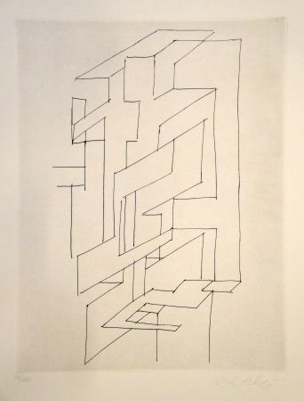 Gravure Vasarely - Gordes Gestalt