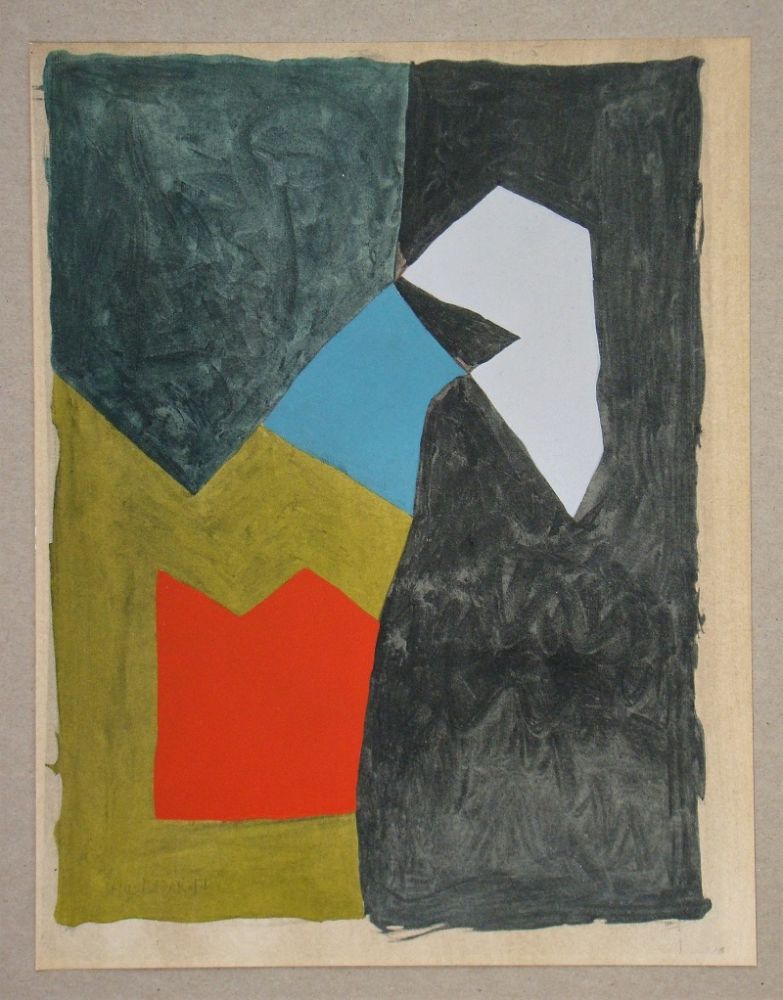 Pochoir Poliakoff - Gouache, 1955