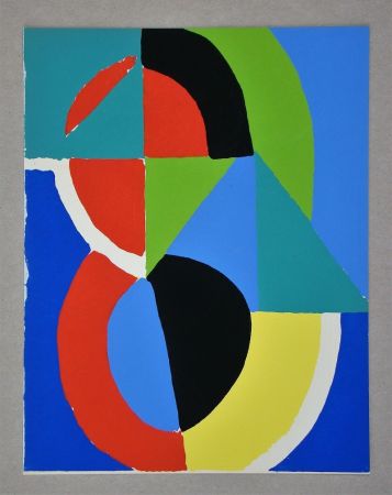 Pochoir Delaunay - Gouache, 1955