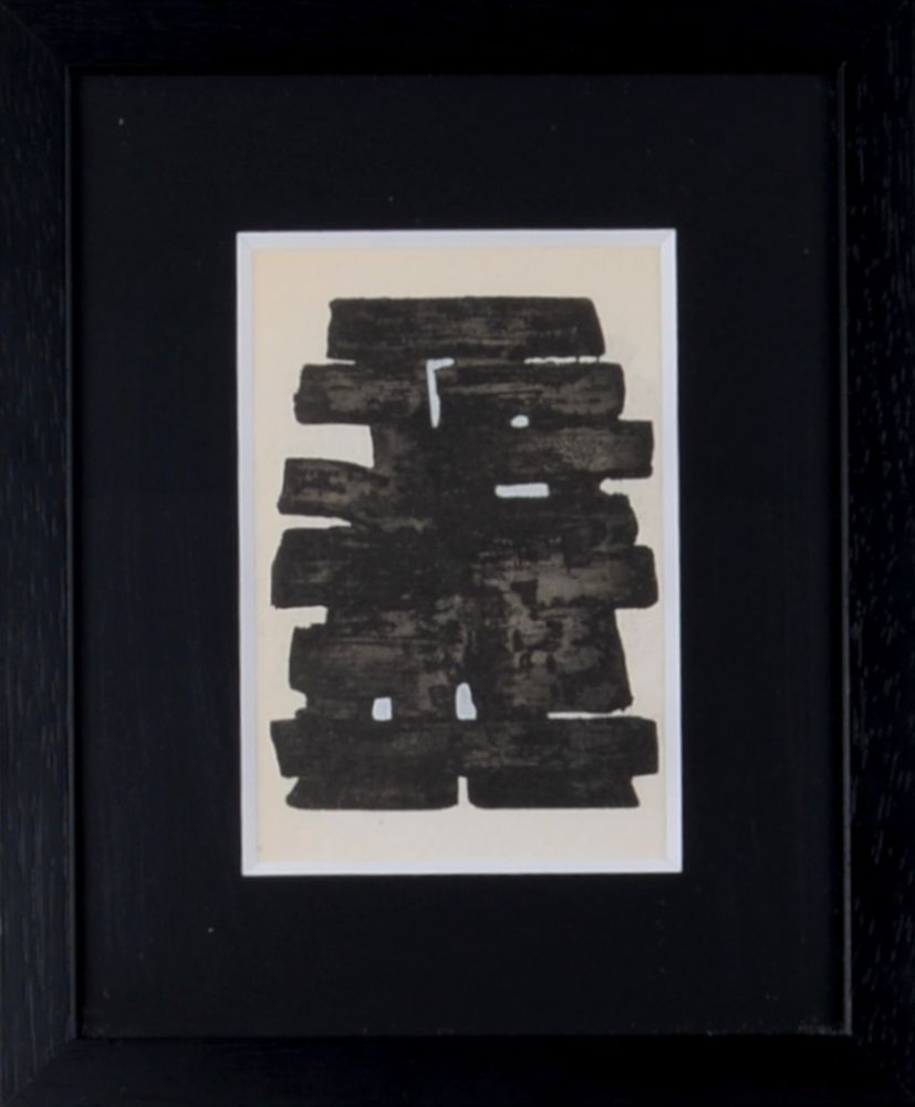 Pochoir Soulages (After) - Gouaches et gravures (A), 1957 - Framed!