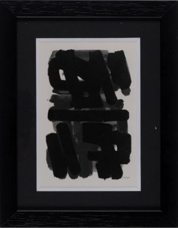 Pochoir Soulages (After) - Gouaches et gravures (D), 1957 - Framed!