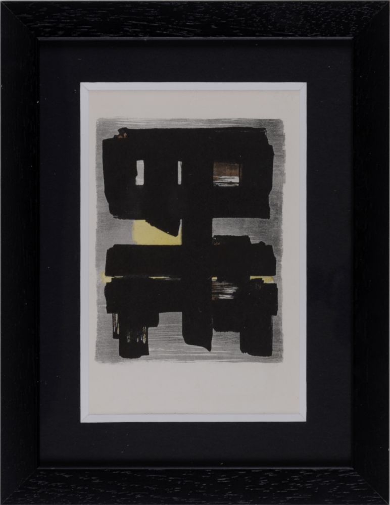 Pochoir Soulages (After) - Gouaches et gravures (E), 1957 - Framed!