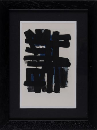 Pochoir Soulages (After) - Gouaches et gravures (F), 1957 - Framed!