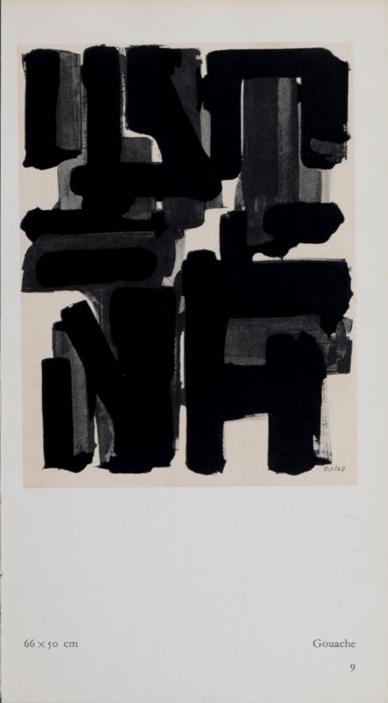 Lithographie Soulages (After) - Gouaches et gravures (G), 1957