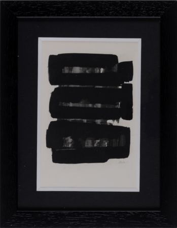 Pochoir Soulages (After) - Gouaches et gravures (G), 1957 - Framed!