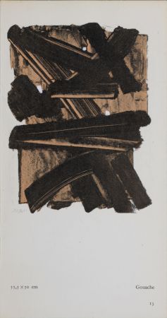 Lithographie Soulages (After) - Gouaches et gravures (H), 1957