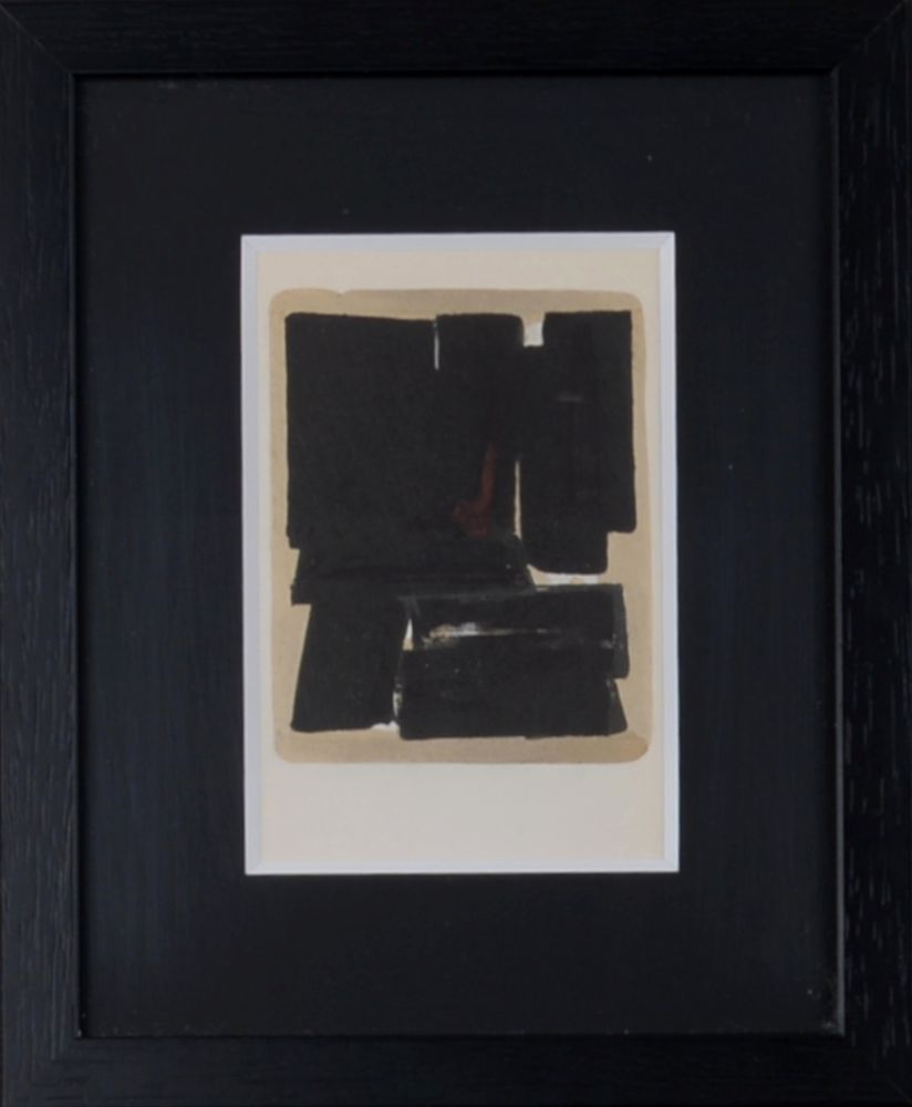 Pochoir Soulages (After) - Gouaches et gravures (H), 1957 - Framed!