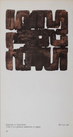 Lithographie Soulages (After) - Gouaches et gravures (J), 1957