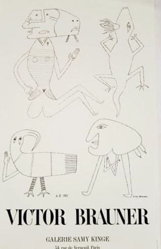 Lithographie Brauner - Grande Affiche Galerie Samy Kinge - Lithographie 