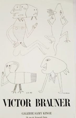 Lithographie Brauner - Grande Affiche Galerie Samy Kinge - Lithographie 