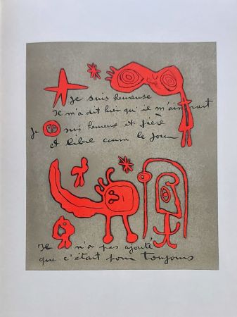 Lithographie Miró - Gravure-poeme