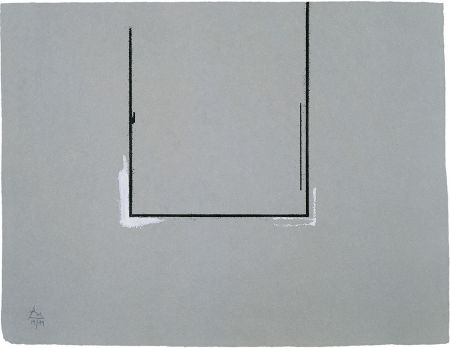 Gravure Motherwell - Gray Open with White Paint