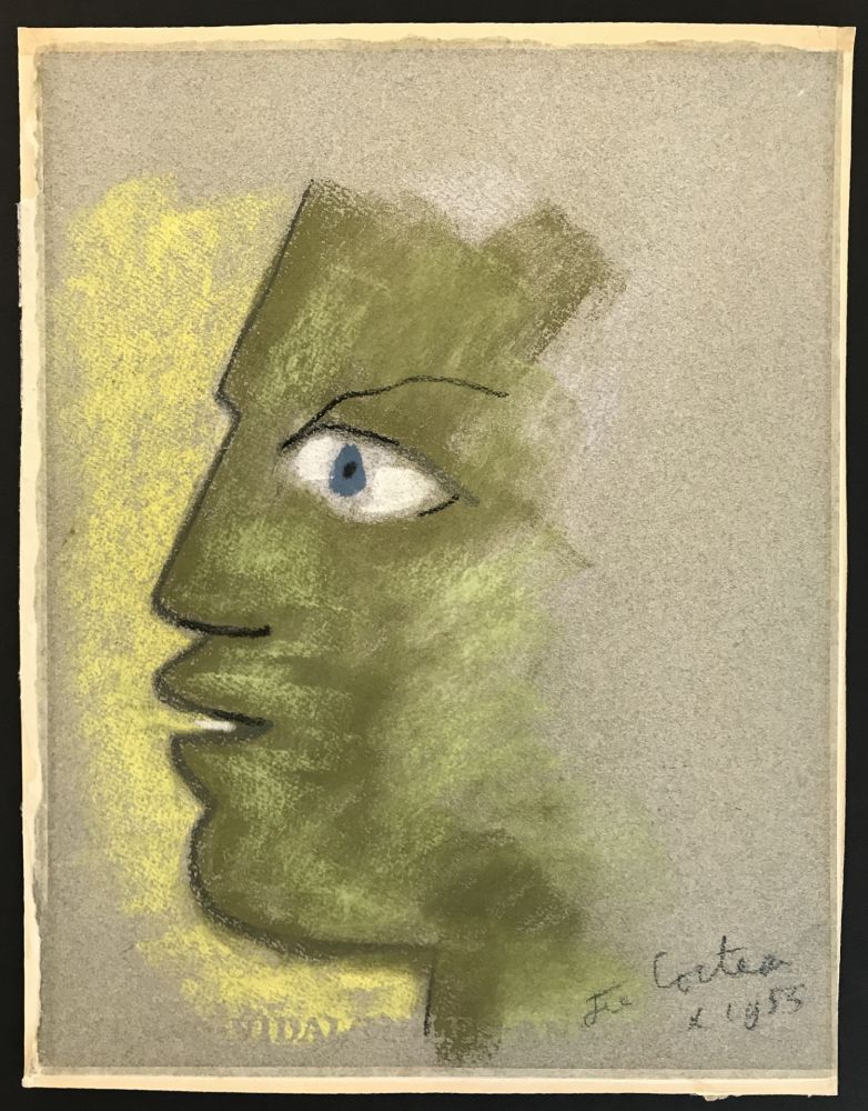 Aucune Technique Cocteau - Green Profile on Grey Background