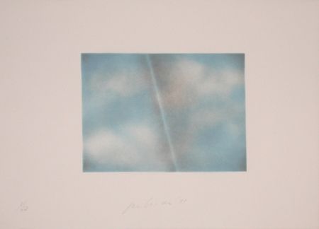 Lithographie Goode - Grey Folded Clouds - II Blue and white