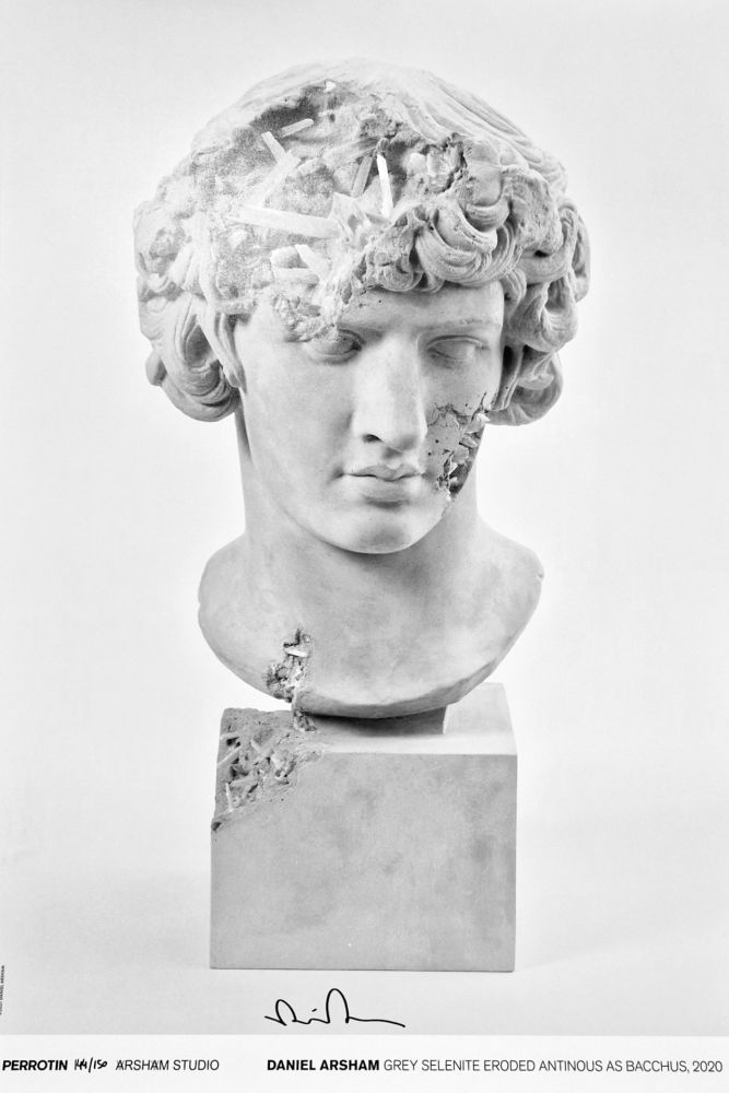 Offset Arsham - Grey Selenite Eroded Antinous as Bacchus