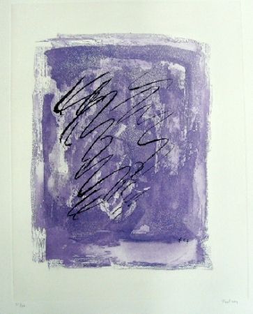 Eau-Forte Et Aquatinte Fautrier - Griffure sur fond violet