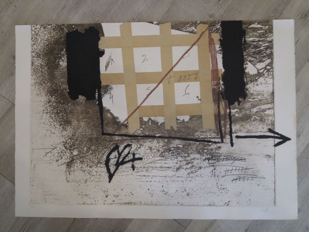 Eau-Forte Et Aquatinte Tàpies - Grille de papier